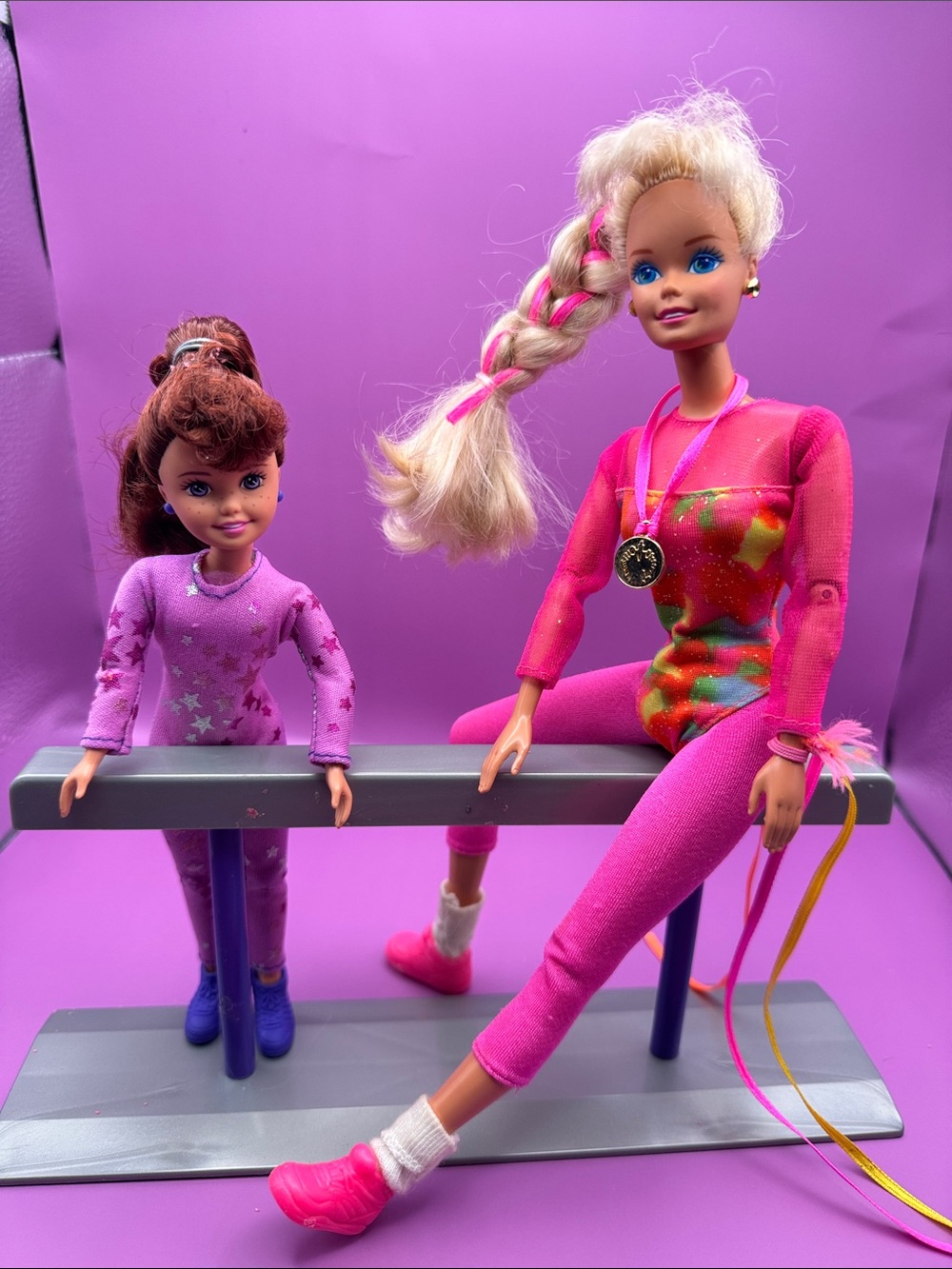 ‘93 Gymnast Barbie & 95’ Gymnast Whitney.
